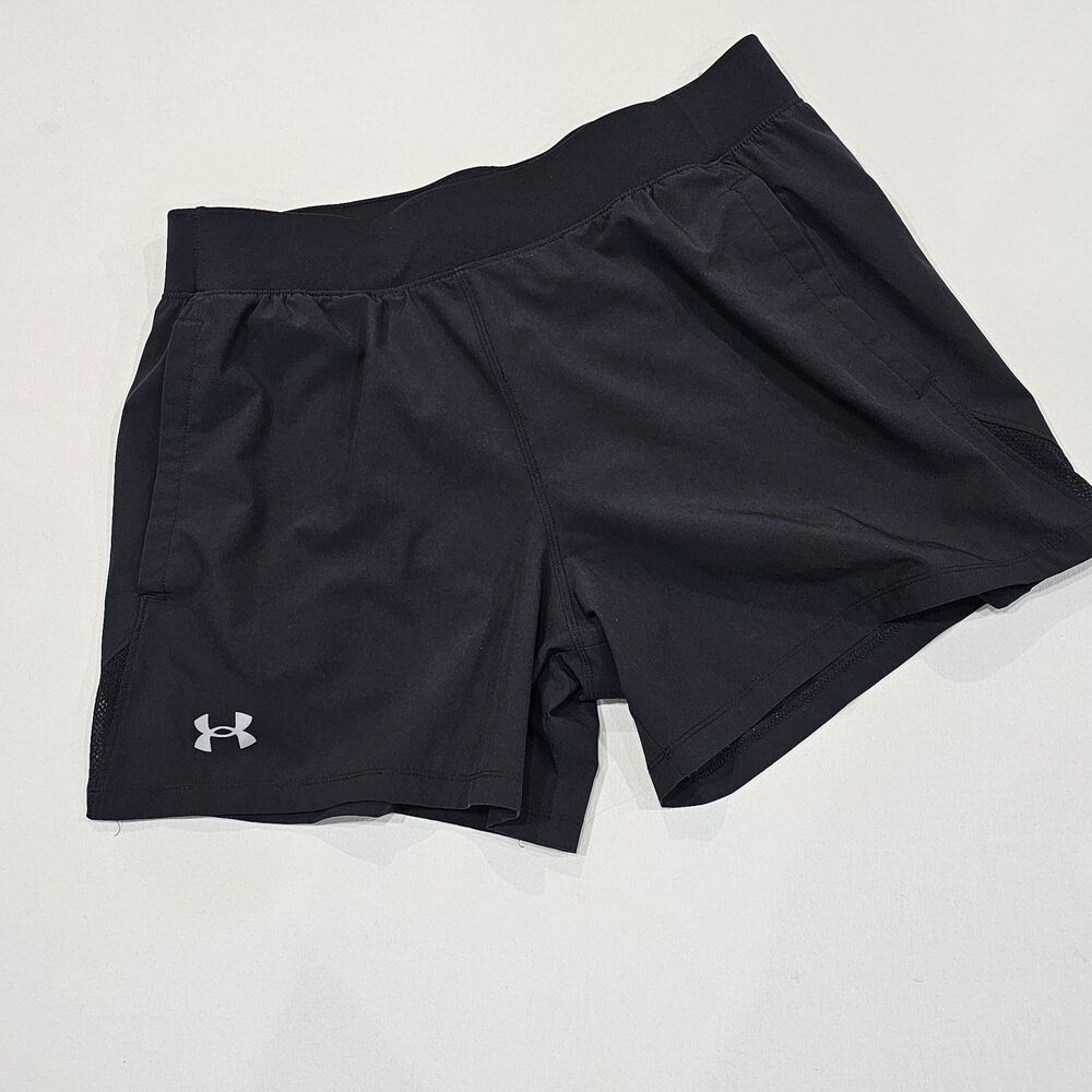 Under Armour SpeedPocket 5” Lined Running Shorts Black Mens Size L